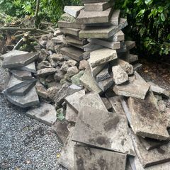 Fre to take broken garden slabs and rock