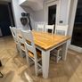 Solid Oak Extendable Dining Table & 6 Chairs - off white/cream Image 5