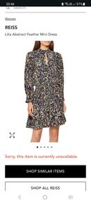 Brand new REISS Lilia Abstract Feather Mini Dress