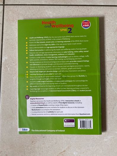 Junior Cycle SPHE    Health and Wellbeing SPHE 2  Includes free e-book code