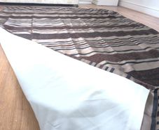 Curtains striped blue brown bronze 164 x 229 cm