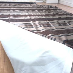 Curtains striped blue brown bronze 164 x 229 cm