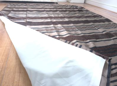 Curtains striped blue brown bronze 164 x 229 cm