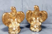 2 signed decorative large gilded eagle statues