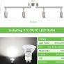 NEW SALE | LED Ceiling Light Rotatable, 4 Way LED Ceiling Spotlight, Matt Nickel & Swivelling Design, Including 4 X 4W GU10 LED Bulbs (450LM, Cool White 6000K),for Kitchen, Living Room, Bedroom Image 4