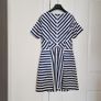 Oasis Blue Striped White A-line Dress 8UK/36EU Image 2