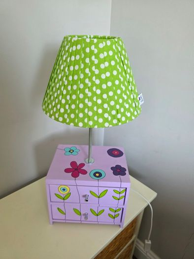 Child's lamp with drawers, hand crafted in Italy.