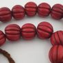 Antique African Red Melon Shape Big Glass Beads Necklace Strand Image 4