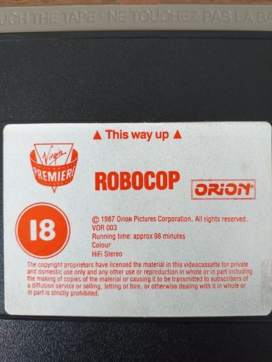 ROBOCOP VHS Pal Video Cassette Tape 1987 Virgin/Orion Release Take A Look At What This VHS Tape Would Cost You Back In 1987 ( Last Price Lower)