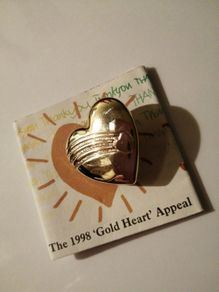 Vintage gold heart -  Variety Club -  brooch New
