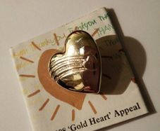 Vintage gold heart -  Variety Club -  brooch New