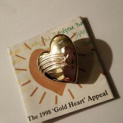 Vintage gold heart -  Variety Club -  brooch New