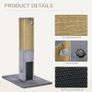 Cat Scratching Post 79cm Jute Scratcher Climber w/ Carpet Base Dangling Toy Grey Image 6