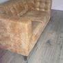 Brown Two Seater Leather Sofa Image 4