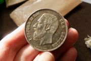 Belgium 1868.5 Francs.Old Dark Tone.90% Silver Crown.Leopold 11.
