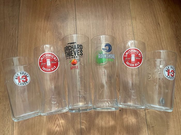 Samuel Adams Boston Lager Beer Pint Glass Tiger beer Official Pint Glass guinness hop house 13 smithwicks orchard thieves Rockshore cider Galway hooker