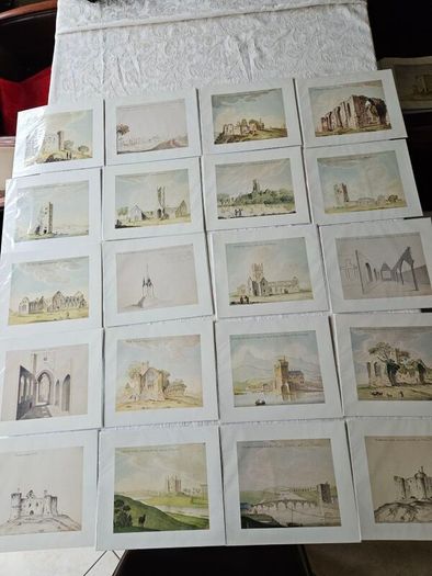 Beranger's Antique Buildings Of Ireland X 50 Prints. Each In A Sleeve With Clear Front. All In Mint Condition. See Photos For Same.