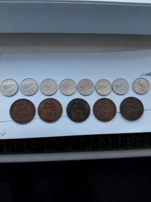 Collection of Irish 10p and British One Penny coins