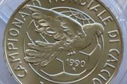 Silver Italia 90 Italy 1990 World Cup BUNC Football FIFA coin