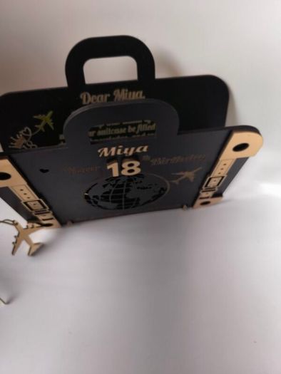 Personalised wooden birthday card for 18th birthday with money holder