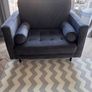 Grey Velvet Sofa & Armchair Set  Excellent Condi Image 6