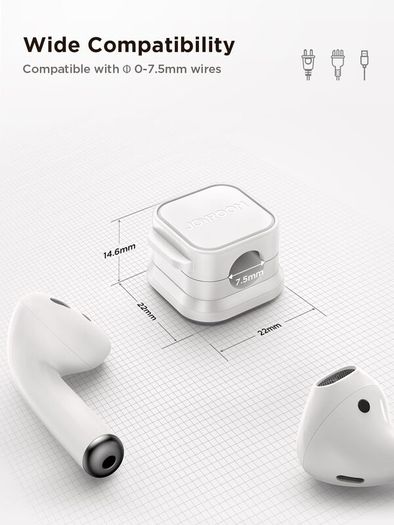 6 Pack Cable Tidy Clips Adjustable Cord Organiser Magnetic Management Self Adhesive Wire Holder for Desk, Nightstand, Charging Cables, HDMI, USB, Audio Cable, Office, Home, White