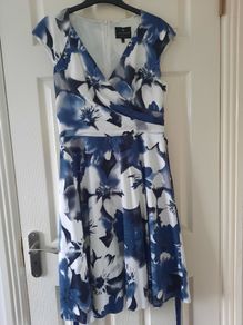 Ariella Navy and White Dress