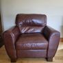 Brown leather armchairs Image 2