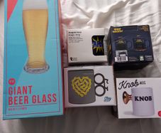 Cups and giant beer glass