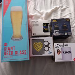 Cups and giant beer glass