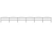 Garden Fence with Spear Top Steel (0.5-0.75)x10.2 m Black