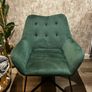 Turio forest green velvet effect arm chair Image 2
