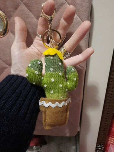 funky cactus keyring/bag charm