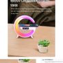 Portable Wireless Charger With Led Ambience Light, Alarm Clock, Music Speaker, For Mobile Phone Image 7