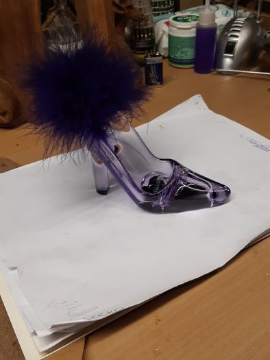 Trinket tray glass high heel