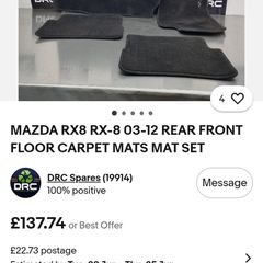 RX8 Original Car Mats