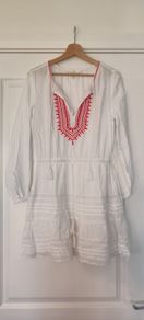 White dress with red embroidery