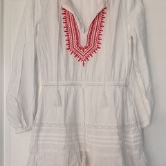 White dress with red embroidery