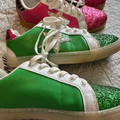 Sparkly red and green shoes free!