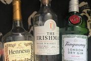 Hennessy gin irishman whiskey empty bottle