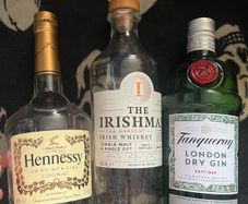 Hennessy gin irishman whiskey empty bottle
