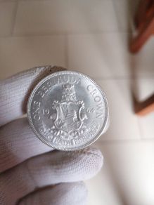 1964 Bermuda Silver One Crown Coin