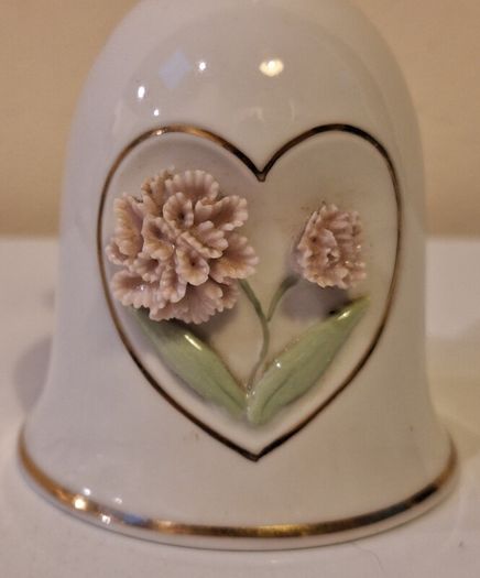 SALE!  China Bell with Encrusted Flowers, Made in Japan