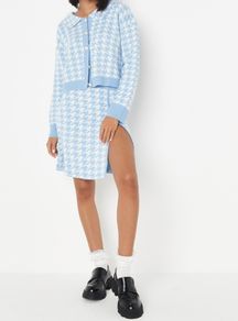 Missgugided blue co ord skirt and cardigan