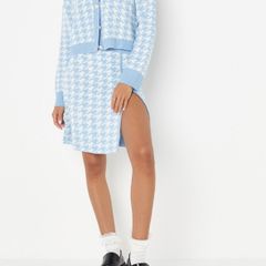 Missgugided blue co ord skirt and cardigan