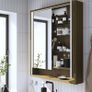 LED Bathroom Mirror Cabinet with Shelf Ikea Faxalven Image 3