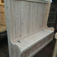 Handmade rustic hallway storage