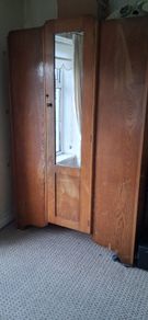 Vintage early 20th-century solid oak wardrobe