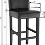 Set of 2 Bar Stools with Backrest Black  - Free Delivery Nationwide Image 3