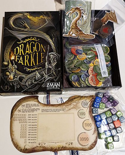 Dragon Farkle German Edition Board Game - Z-man Games - Out Of Print Complete Edition